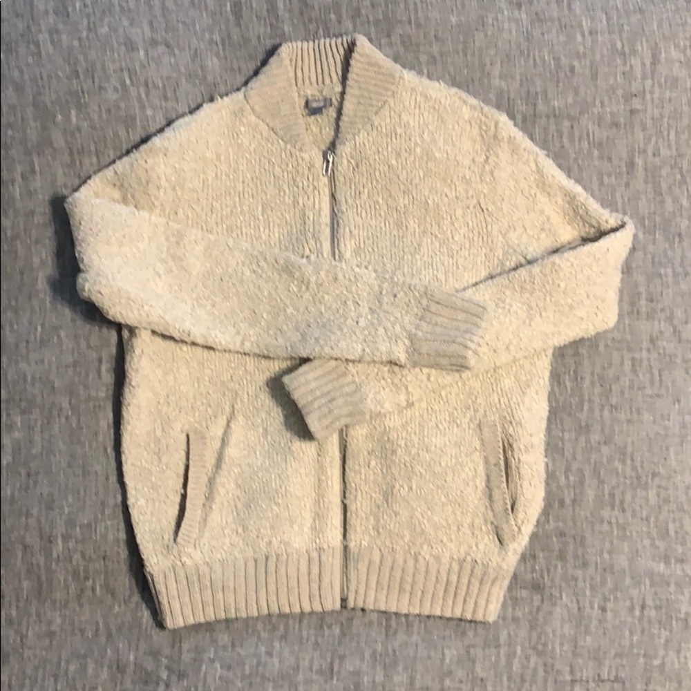 Aerie fuzzy zip sweater